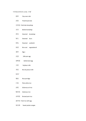 中国食品的的英文词汇.docx