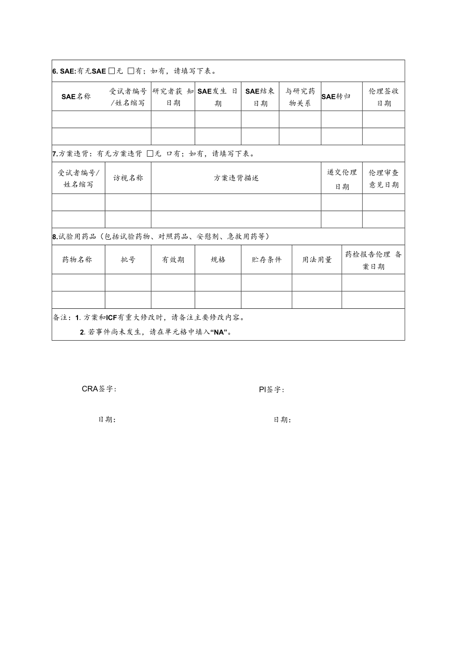 临床试验项目进度报告表.docx_第2页