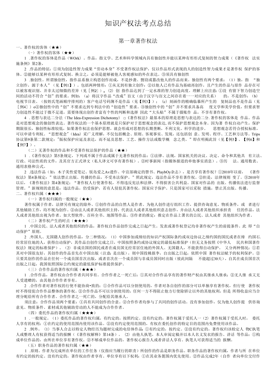 中国政法知识产权法考点总结.docx_第1页