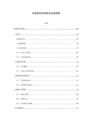 光伏电站项目综合应急预案.docx