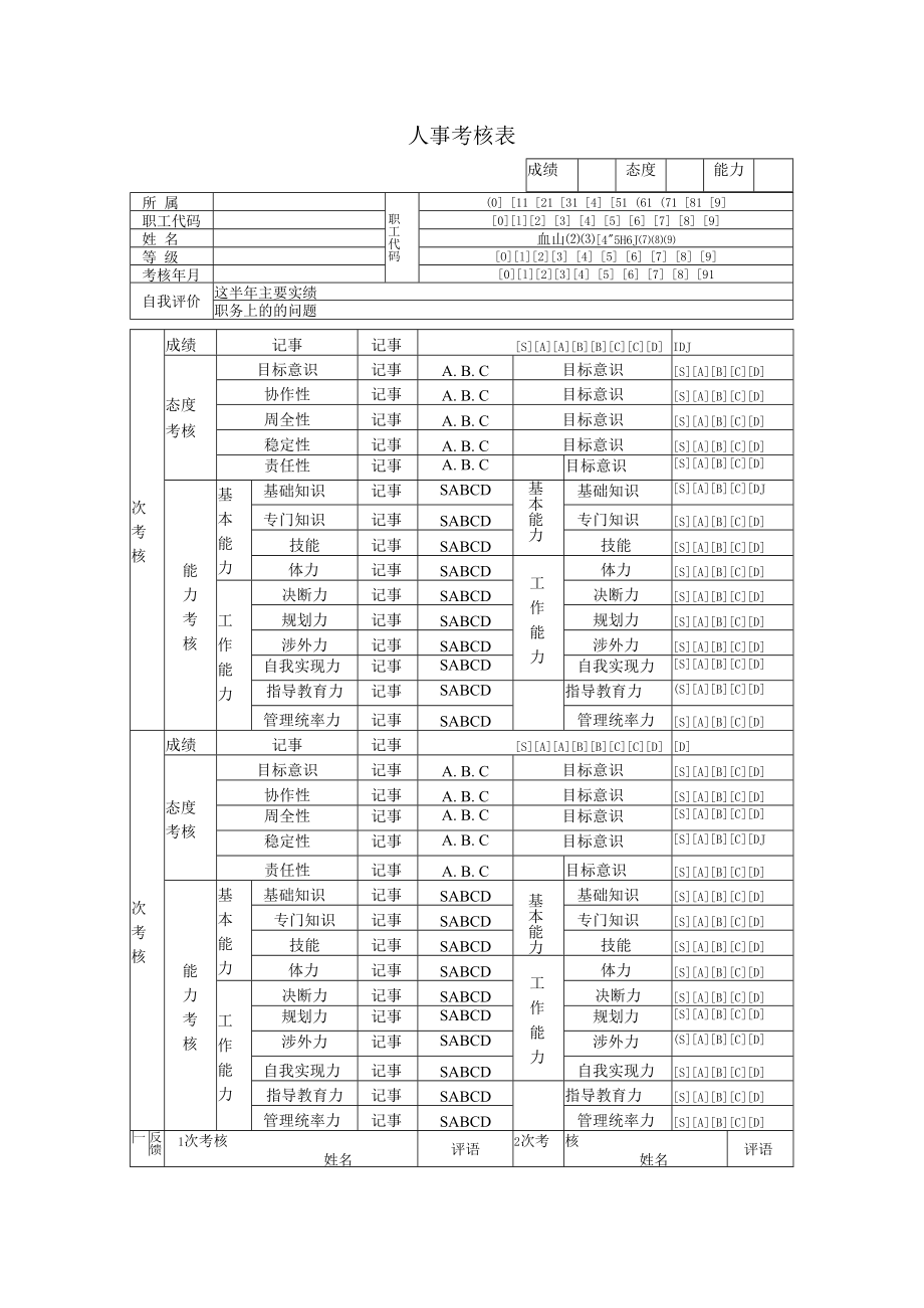 人事考核表样板.docx_第3页