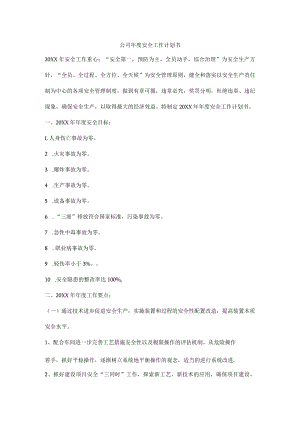 公司年度安全工作计划书.docx