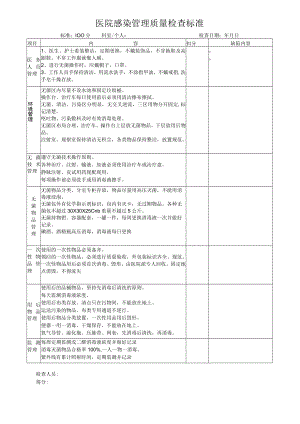 医院感染管理质量检查标准.docx