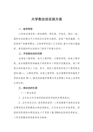 大学教改班实施方案.docx