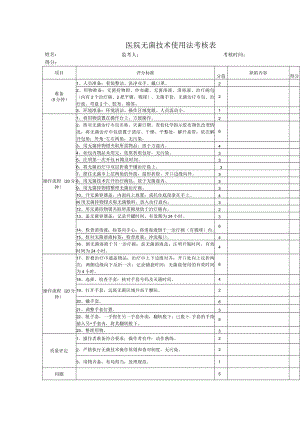 医院无菌技术使用法考核表.docx