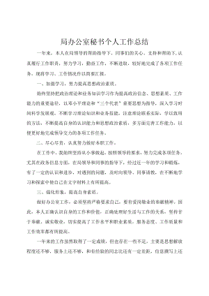 局办公室秘书个人工作总结报告.docx