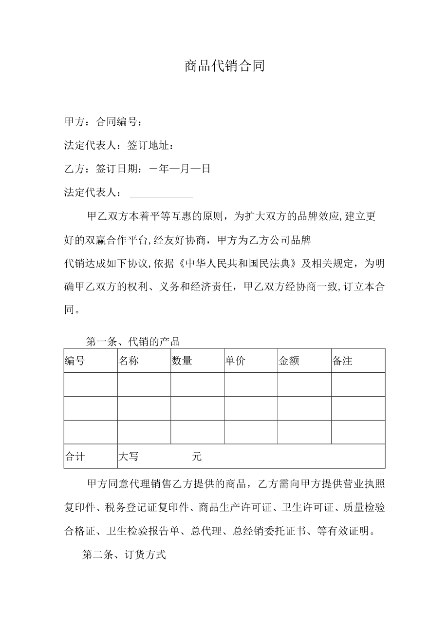 商品代销合同.docx_第1页