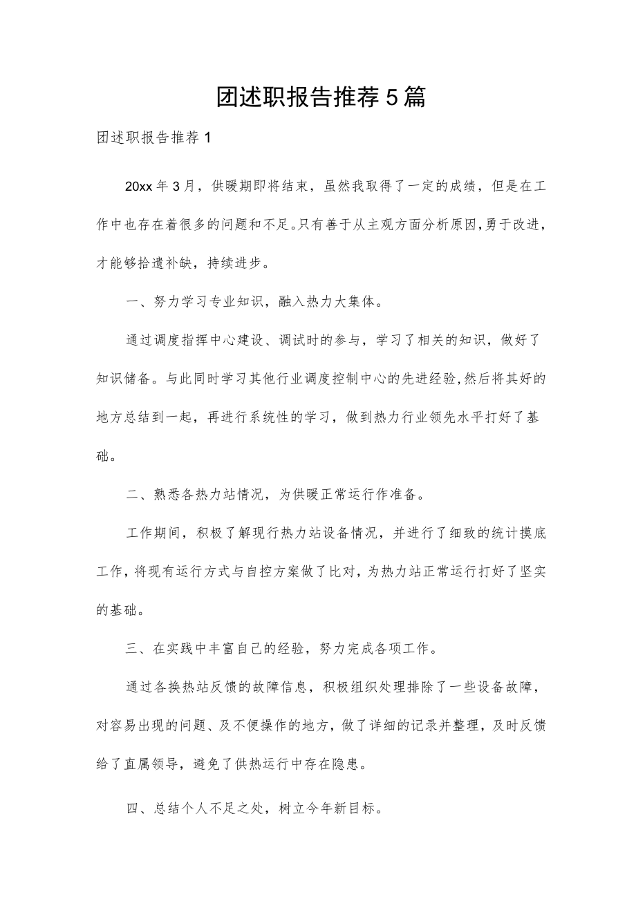 团述职报告推荐5篇.docx_第1页