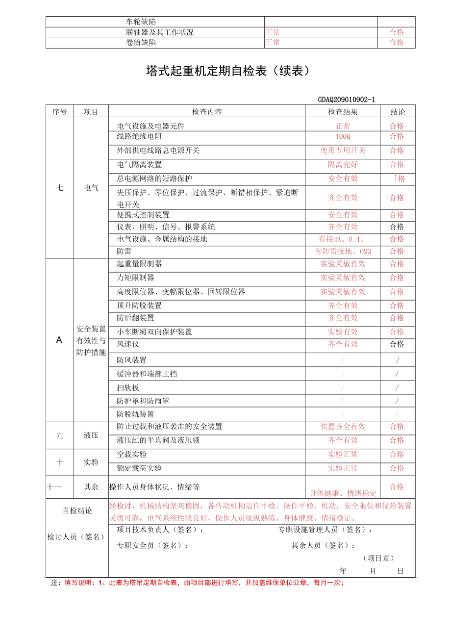 塔式起重机定期自检表.docx_第2页