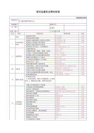 塔式起重机定期自检表.docx