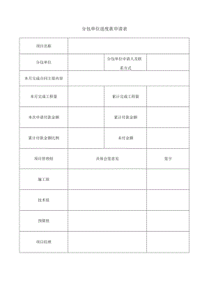 分包单位进度款申请表.docx