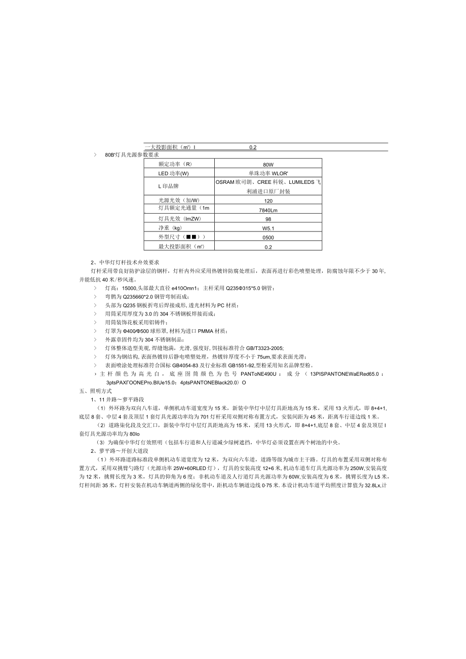 外环路（11#路-开创大道）道路及市政工程--照明工程设计总说明.docx_第2页