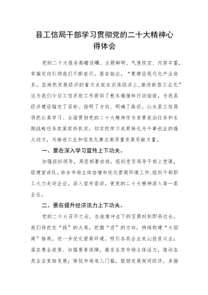 县工信局干部学习贯彻党的二十大精神心得体会.docx