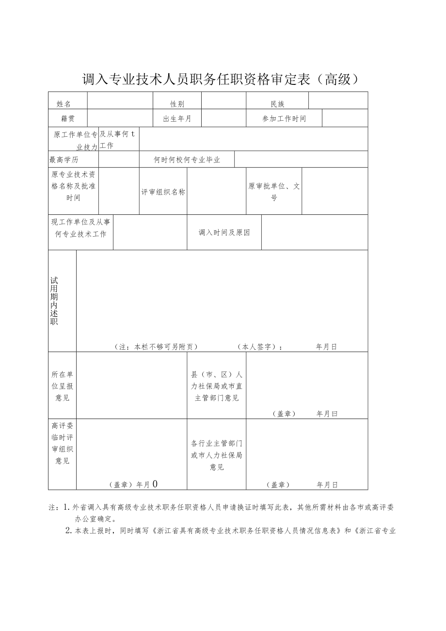 外省调入人员高级职务任职资格确认(临时)办理流程【模板】.docx_第2页