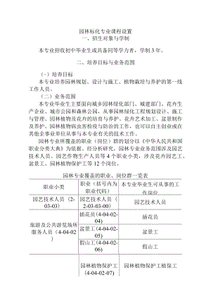 园林緑化专业课程设置.docx