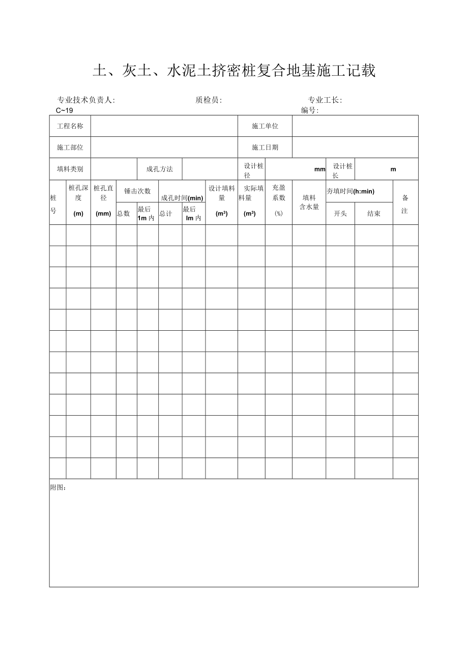 土、灰土、水泥土挤密桩复合地基施工记录.docx_第1页