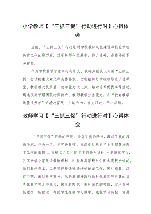 小学教师【“三抓三促”行动进行时】心得体会三篇.docx