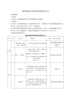 塑料板面层质量标准及检验方法.docx