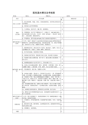 医院温水擦浴法考核表.docx