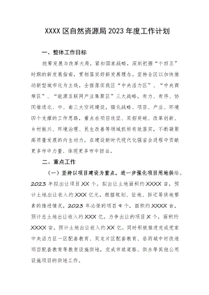 区自然资源局2023年度工作计划.docx