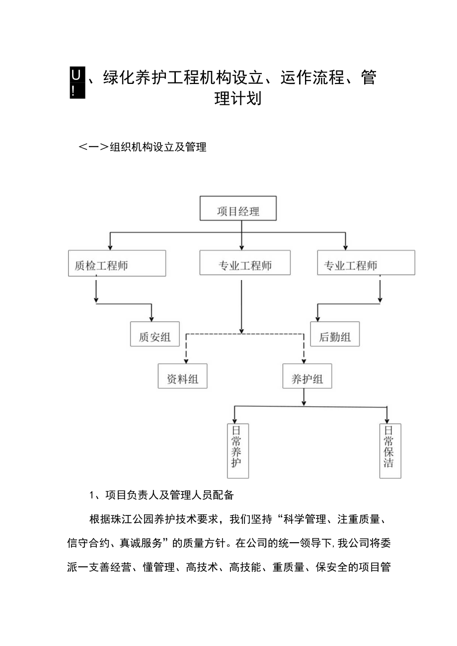 四、绿化养护工程机构设立、运作流程、管理计划.docx_第1页