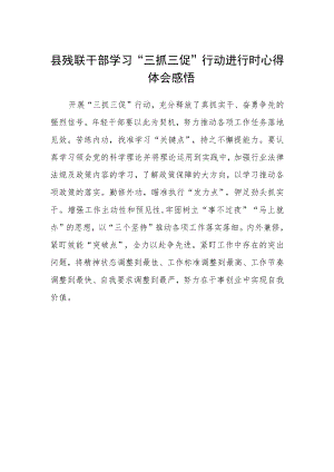 县残联干部学习“三抓三促”行动进行时心得体会感悟.docx