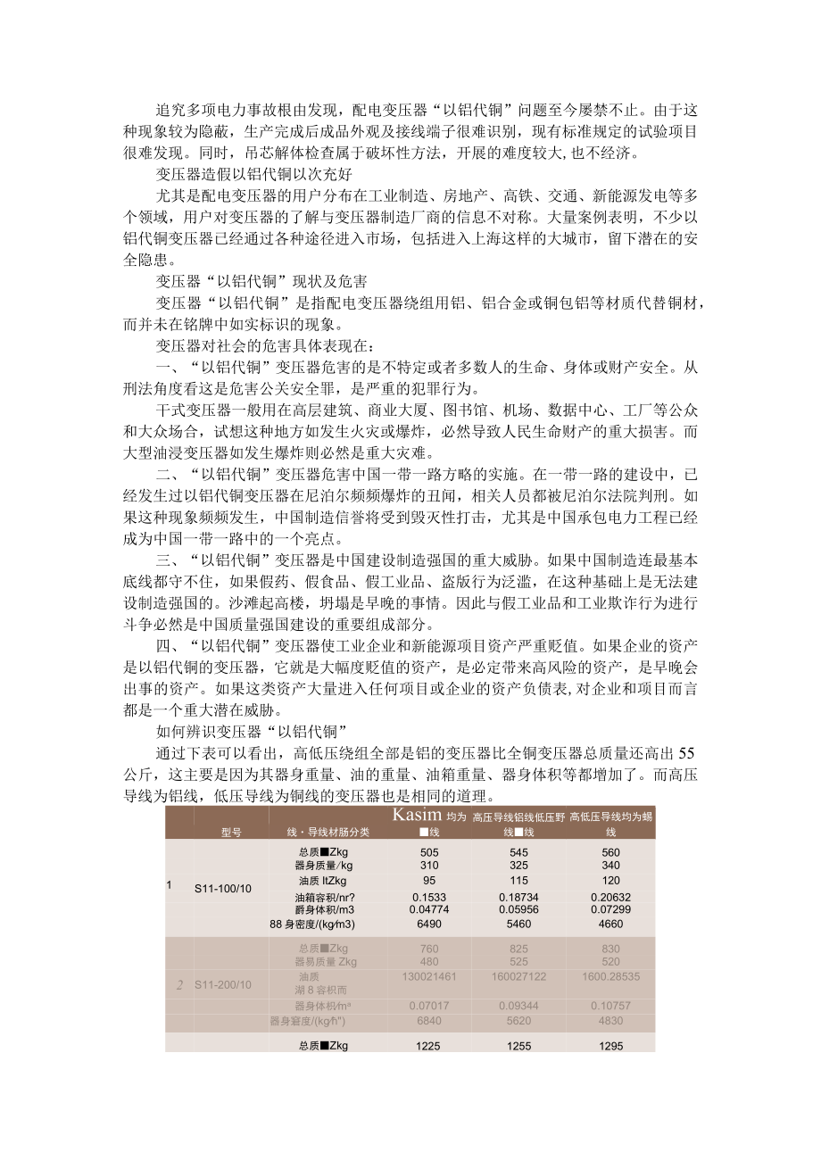 变压器以铝代铜有何危害 附变压器以铝代铜判例警示与借鉴.docx_第1页