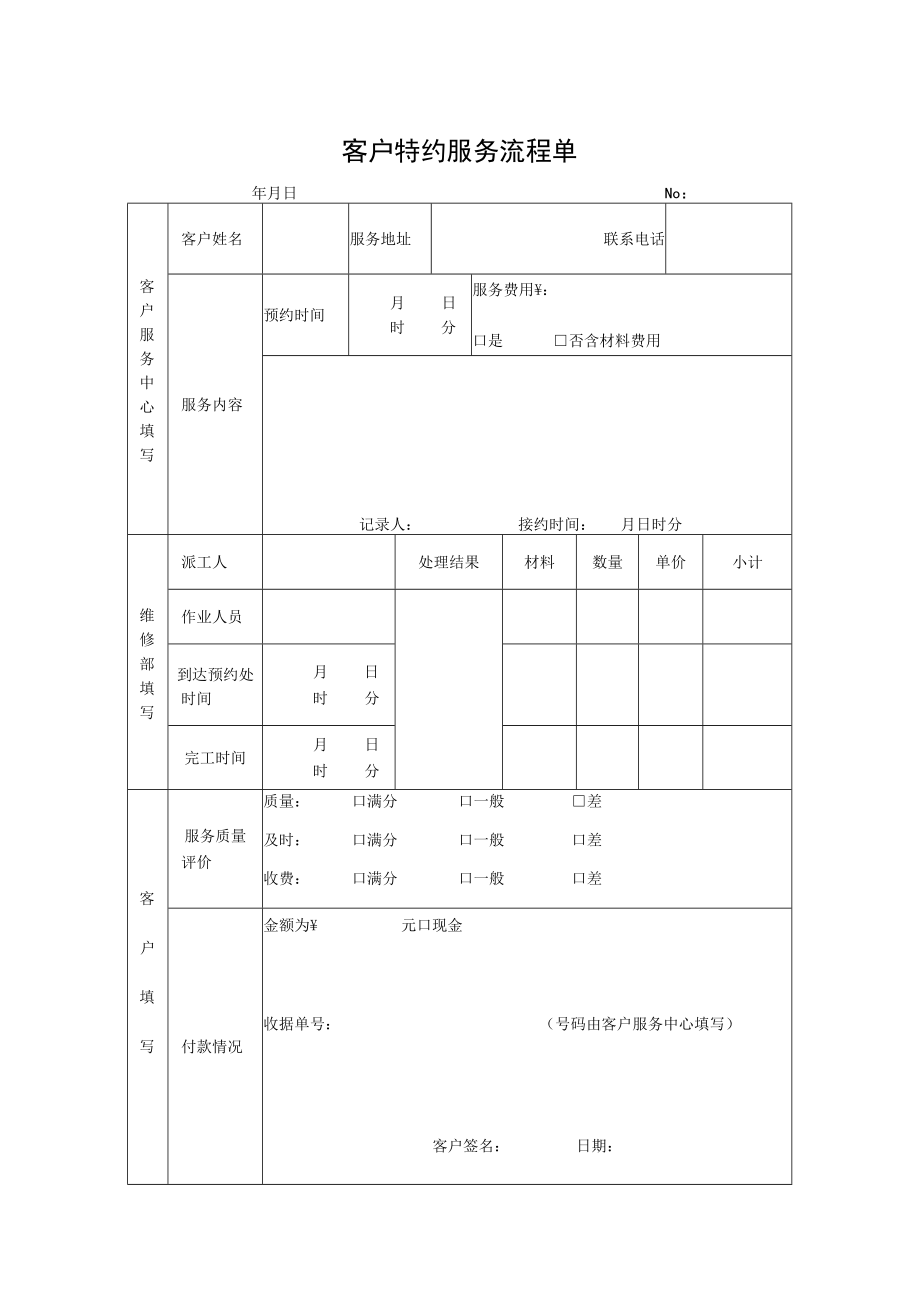 客户特约服务流程单.docx_第1页