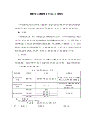 塑料颗粒项目地下水污染防治措施.docx