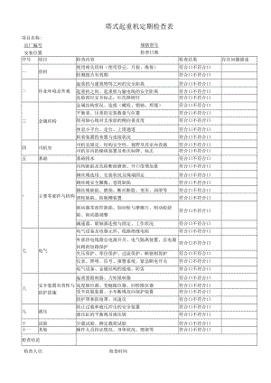 塔式起重机定期检查表.docx