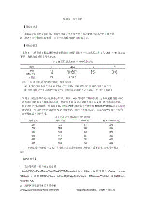 华北理工卫生统计学实验指导09方差分析.docx