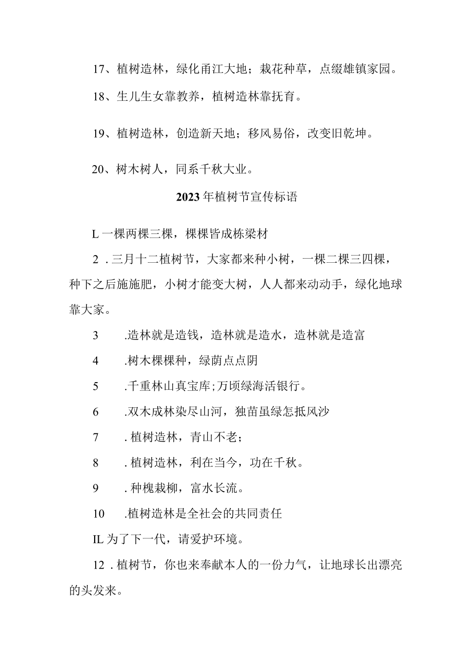 学校2023年植树节宣传标语 精编（4份）.docx_第3页