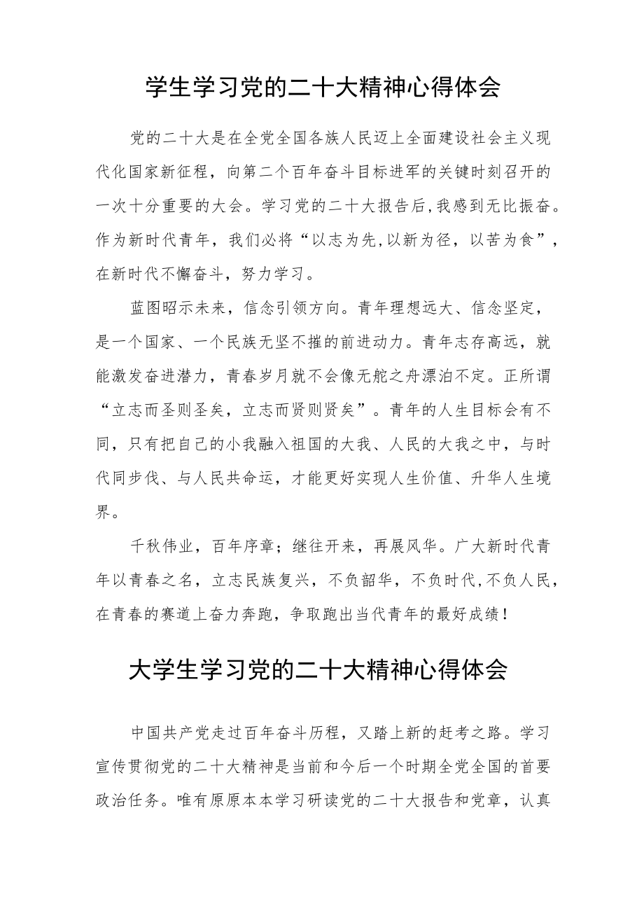 大学生学习党的二十大精神心得体会样本三篇合集.docx_第2页