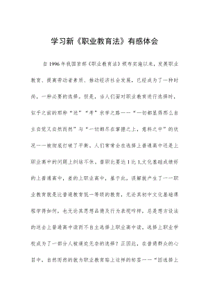 学习贯彻新《职业教育法》心得体会七篇.docx