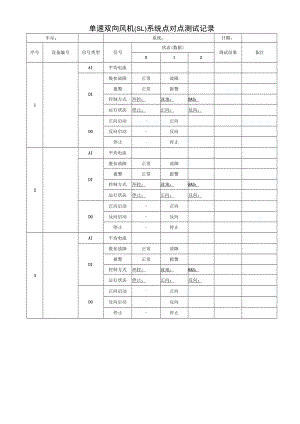 单速双向风机（SL）系统点对点测试记录.docx