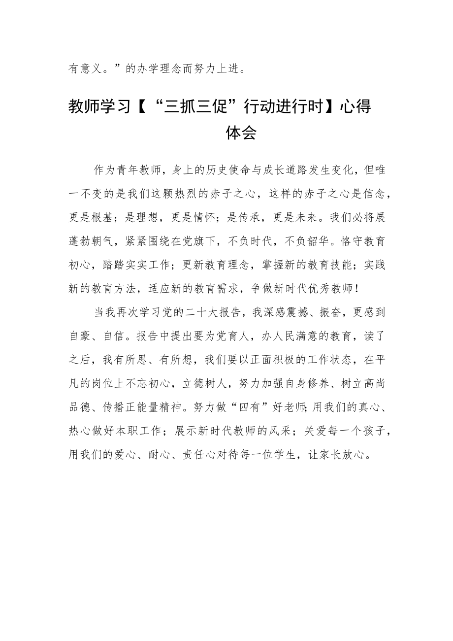 小学教师【“三抓三促”行动进行时】心得体会(精选三篇).docx_第2页