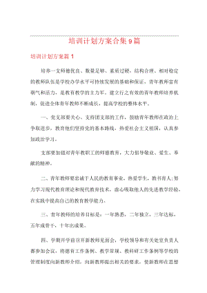 培训计划方案合集9篇.docx