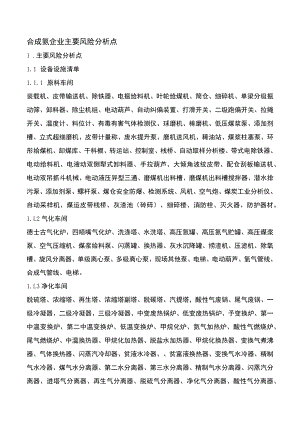 合成氨企业主要风险分析点.docx