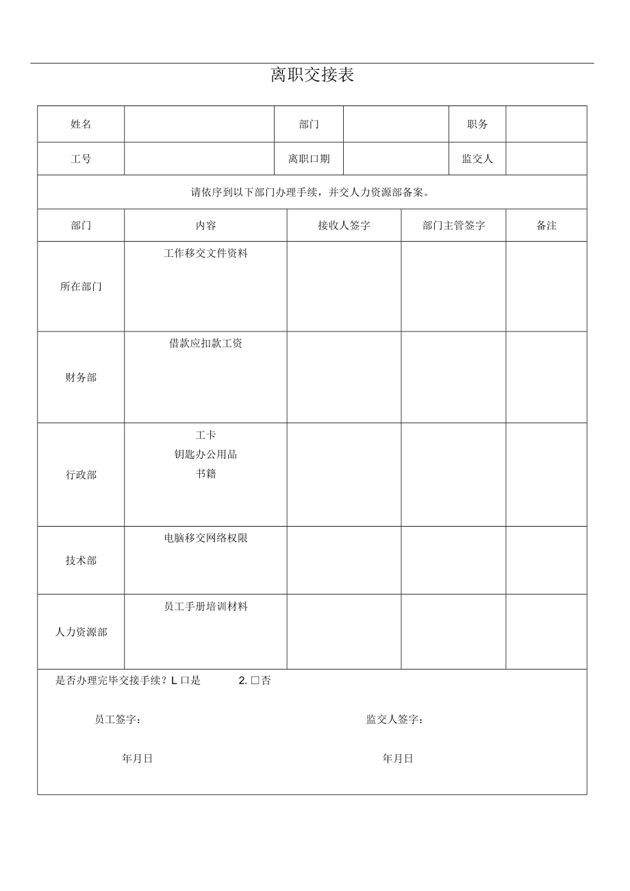 员工离职表.docx_第2页