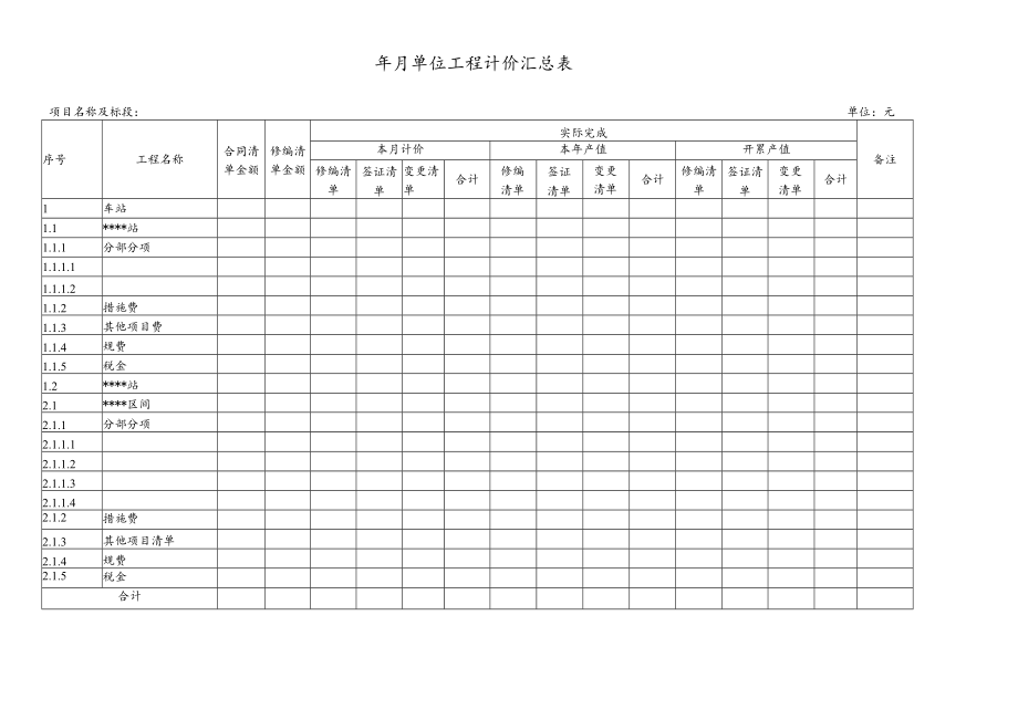 单位工程计价汇总表.docx_第1页