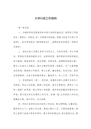 大学行政工作规则.docx