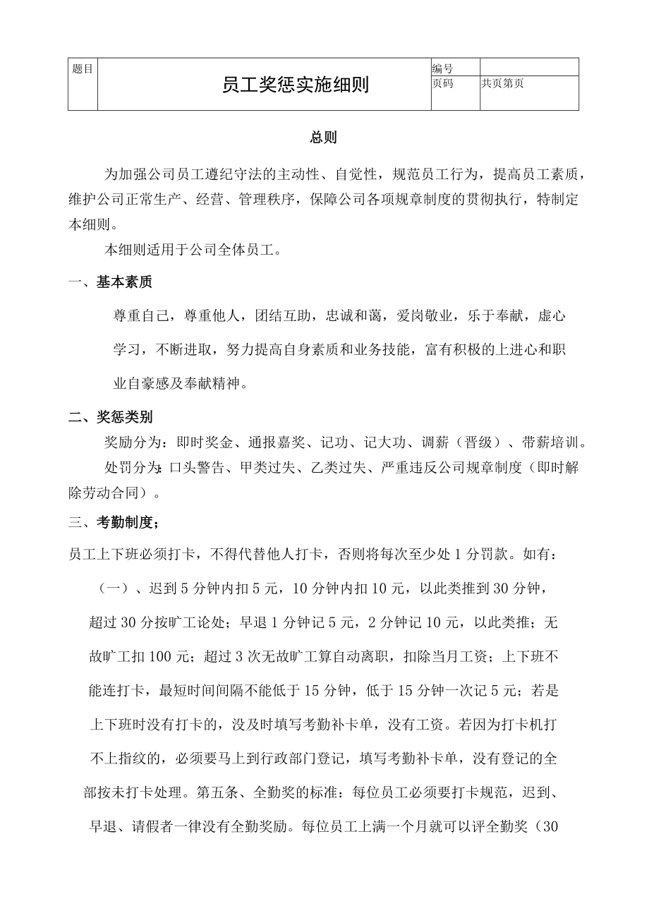 员工奖惩实施细则.docx_第1页