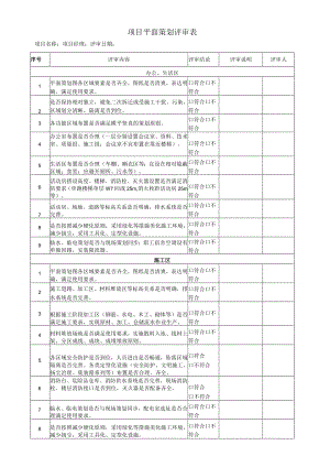 建筑施工项目平面策划评审表.docx