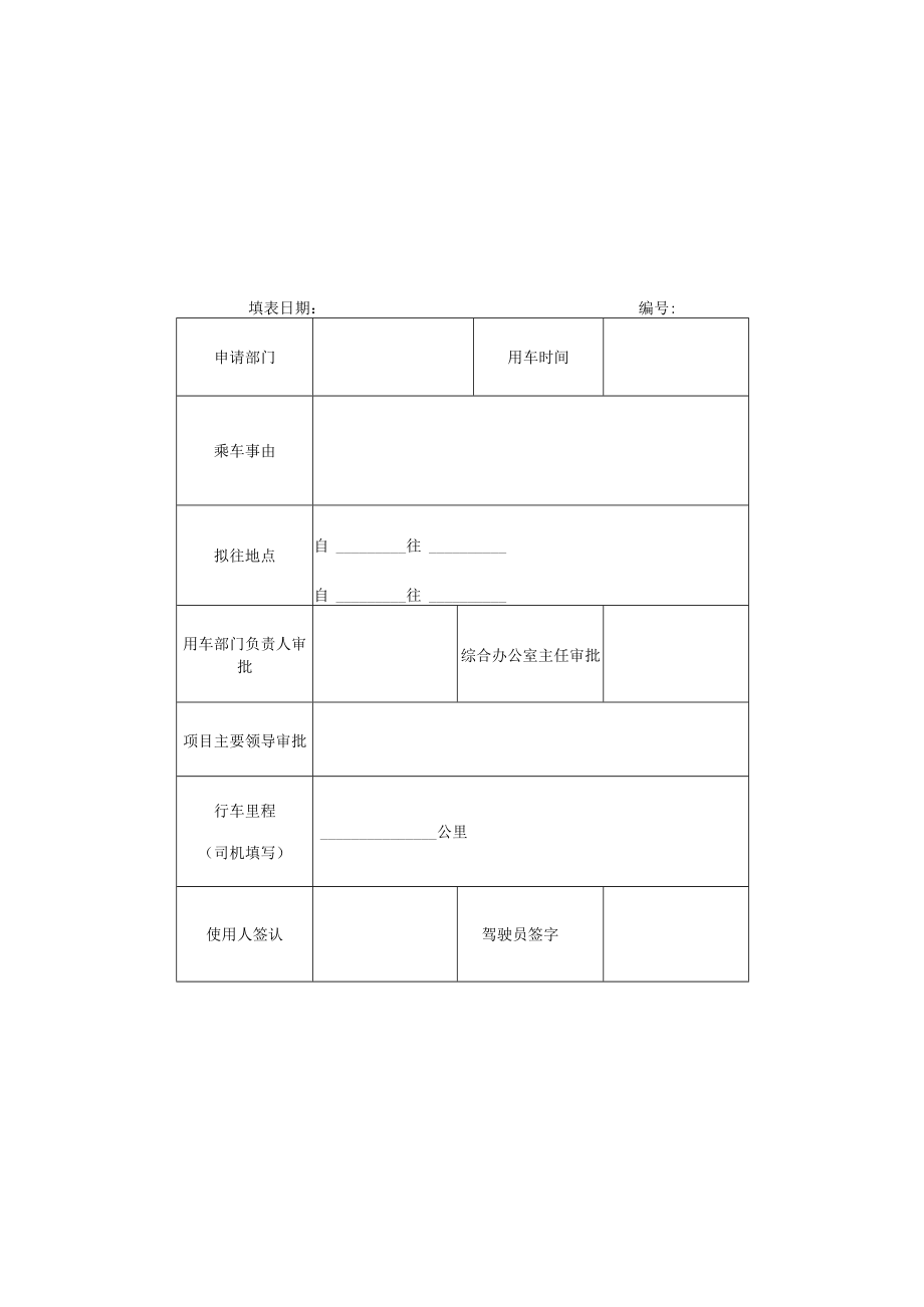 所属各项目派车单.docx_第1页