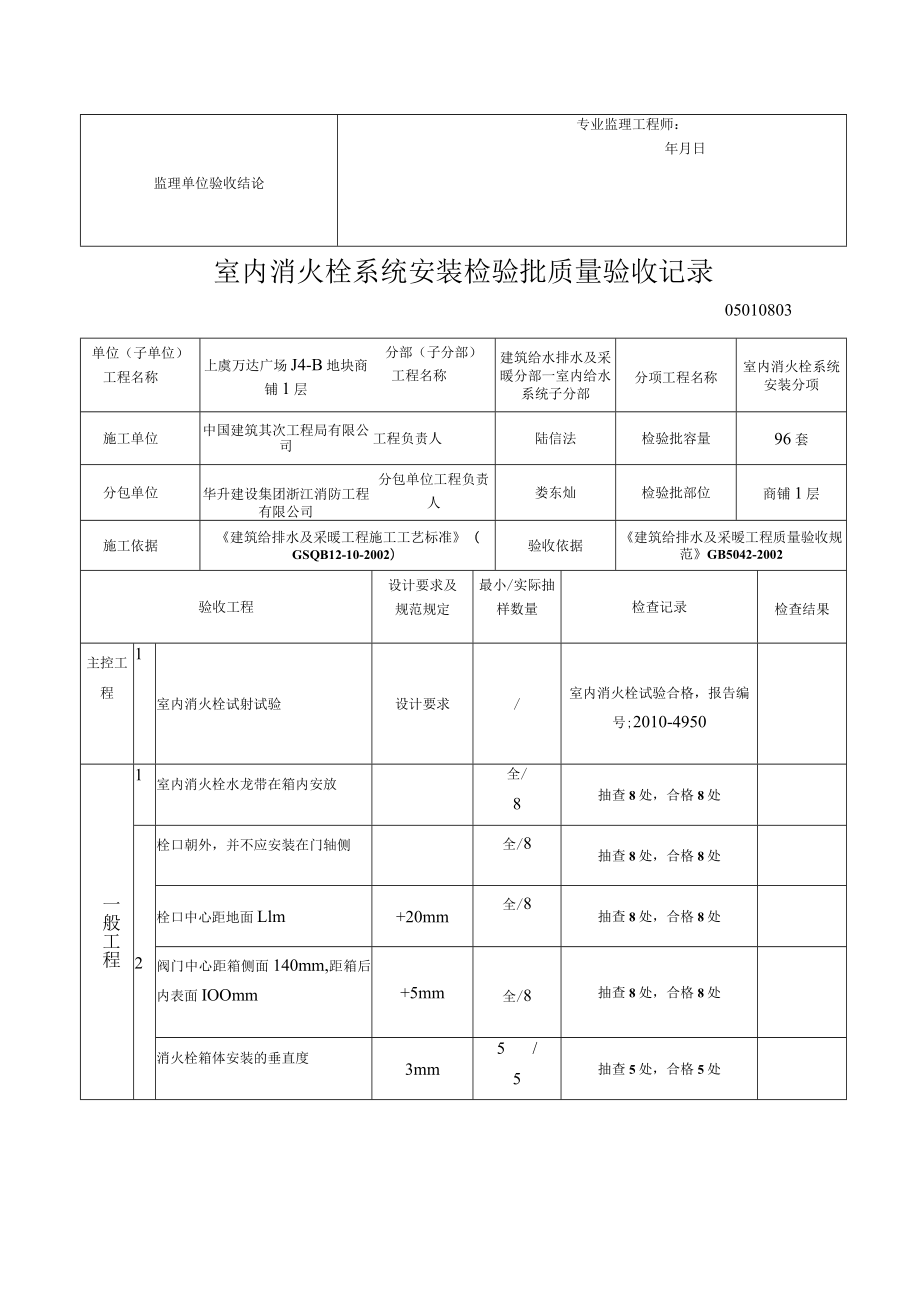 室内消火栓系统安装检验批质量验收记录完成.docx_第2页