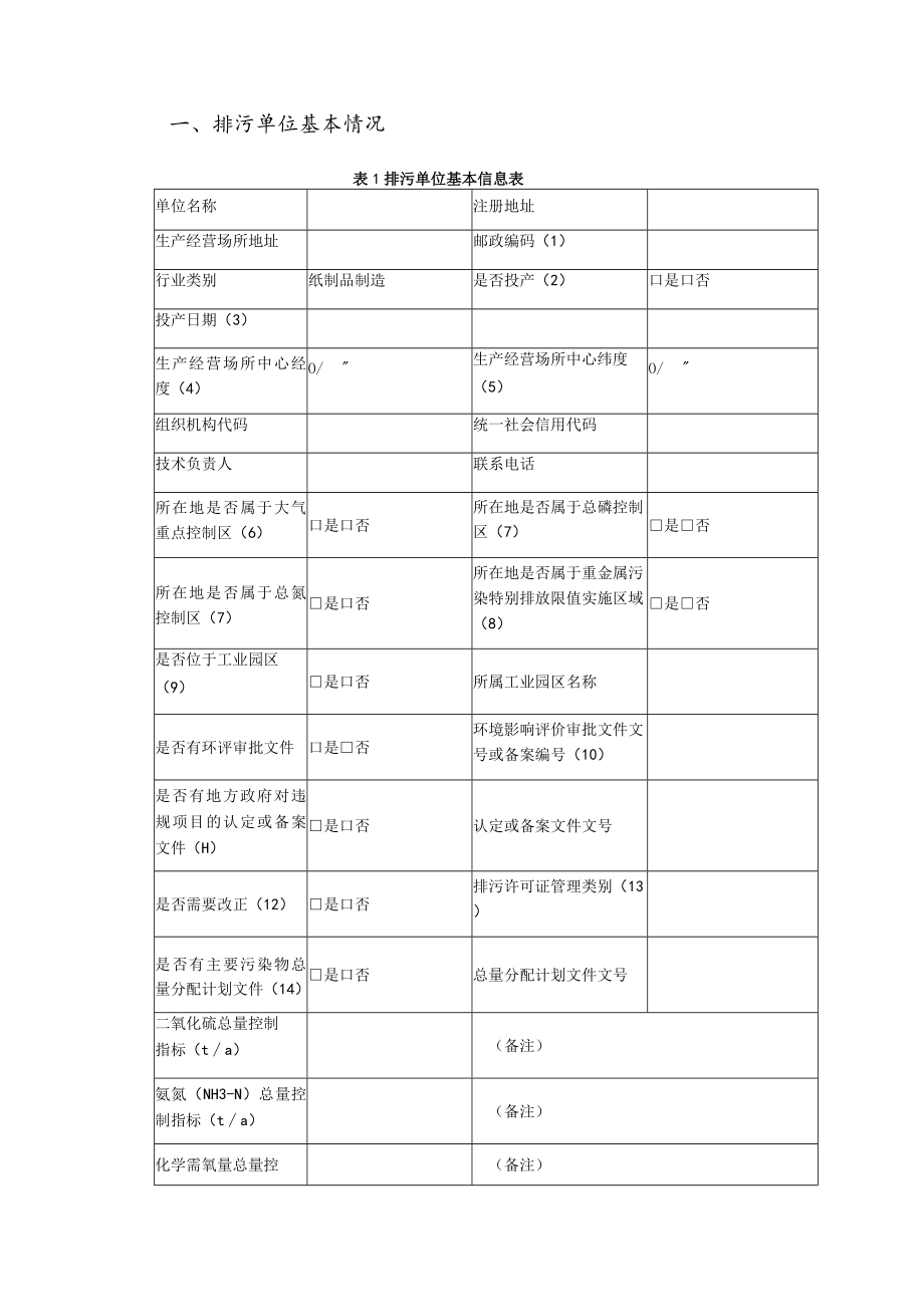 排污许可证申请表 (纸制品制造).docx_第2页