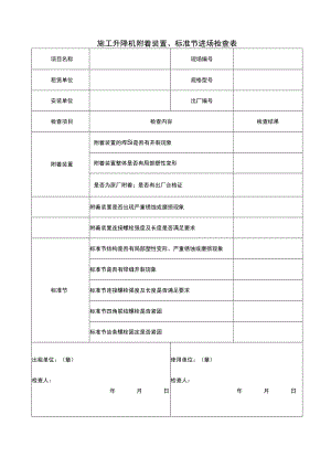 施工升降机附着装置、标准节进场检查表.docx