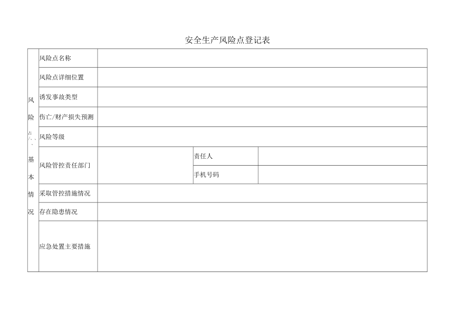 安全生产风险点登记表.docx_第1页