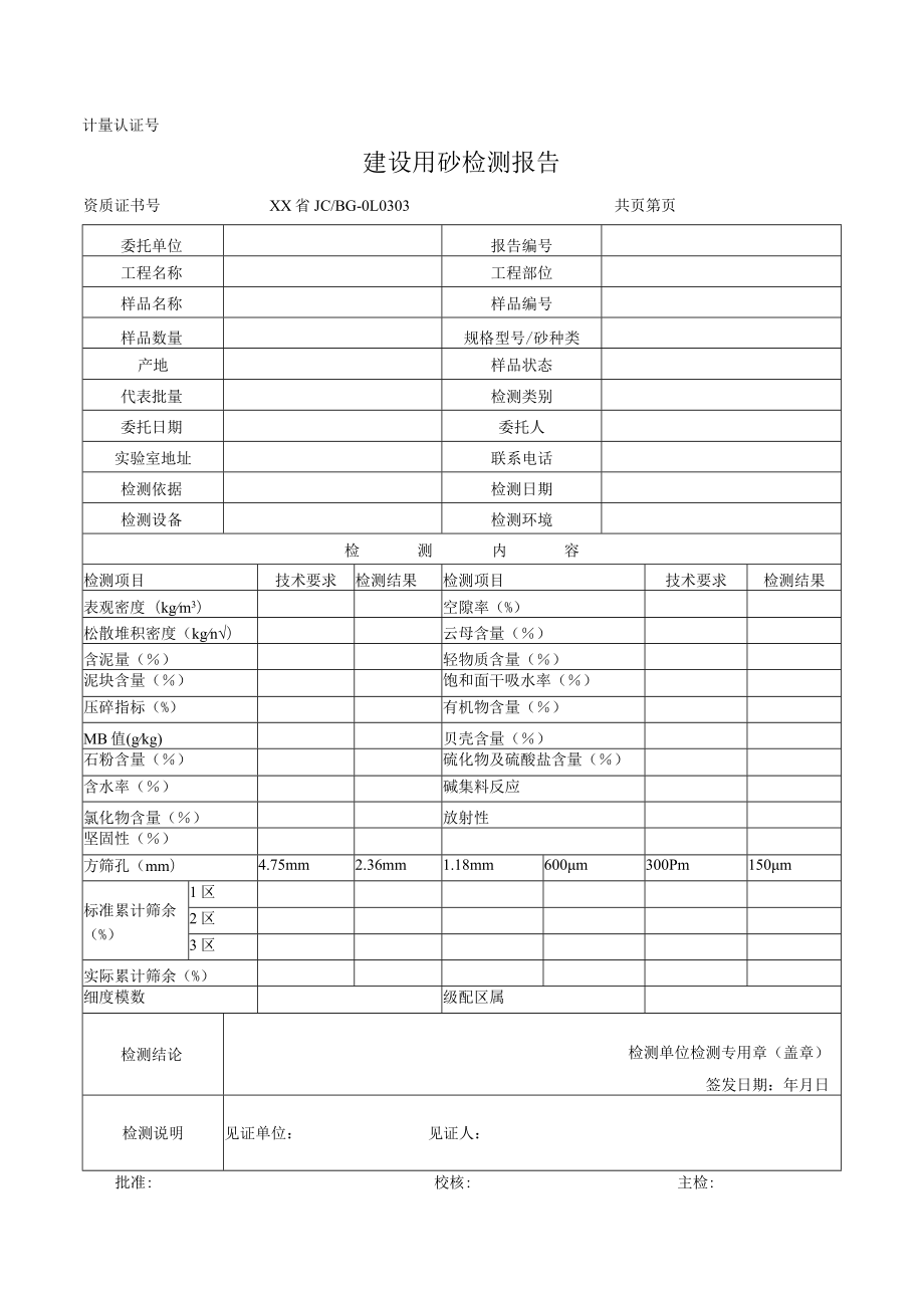 建设用砂检测报告及原始记录.docx_第1页