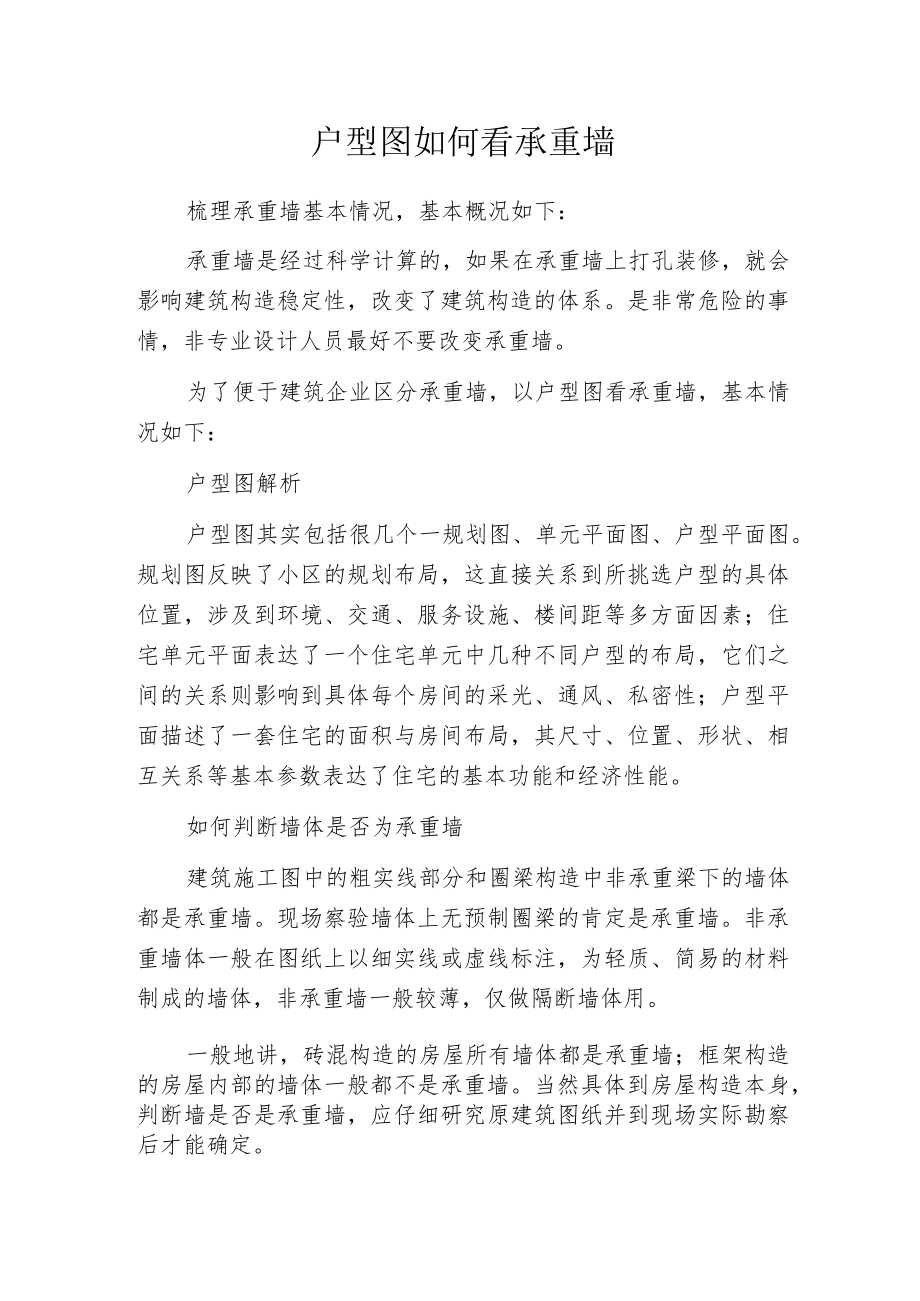 户型图如何看承重墙.docx_第1页